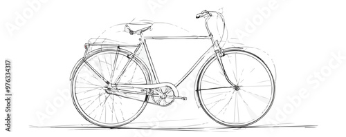 Continuous one line drawing bicycle on a white background. vector illustration.
