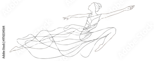 A woman is dancing in the air