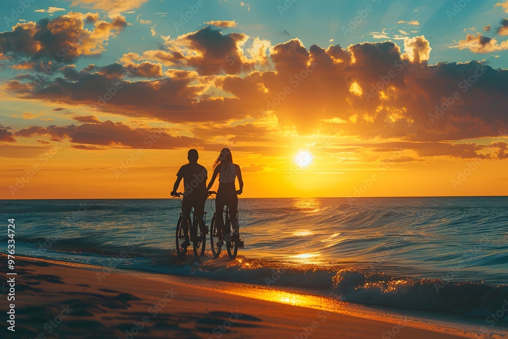 Romantic Sunset Bike Ride Along the Beach Romantic Sunset Bike Ride Along the Beach