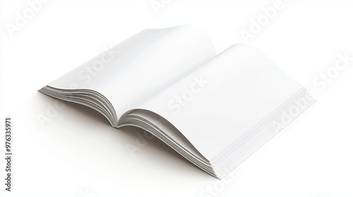 Realistic mockup of a blank magazine shown over a white background