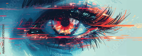 Digital eye. vector simple illustration