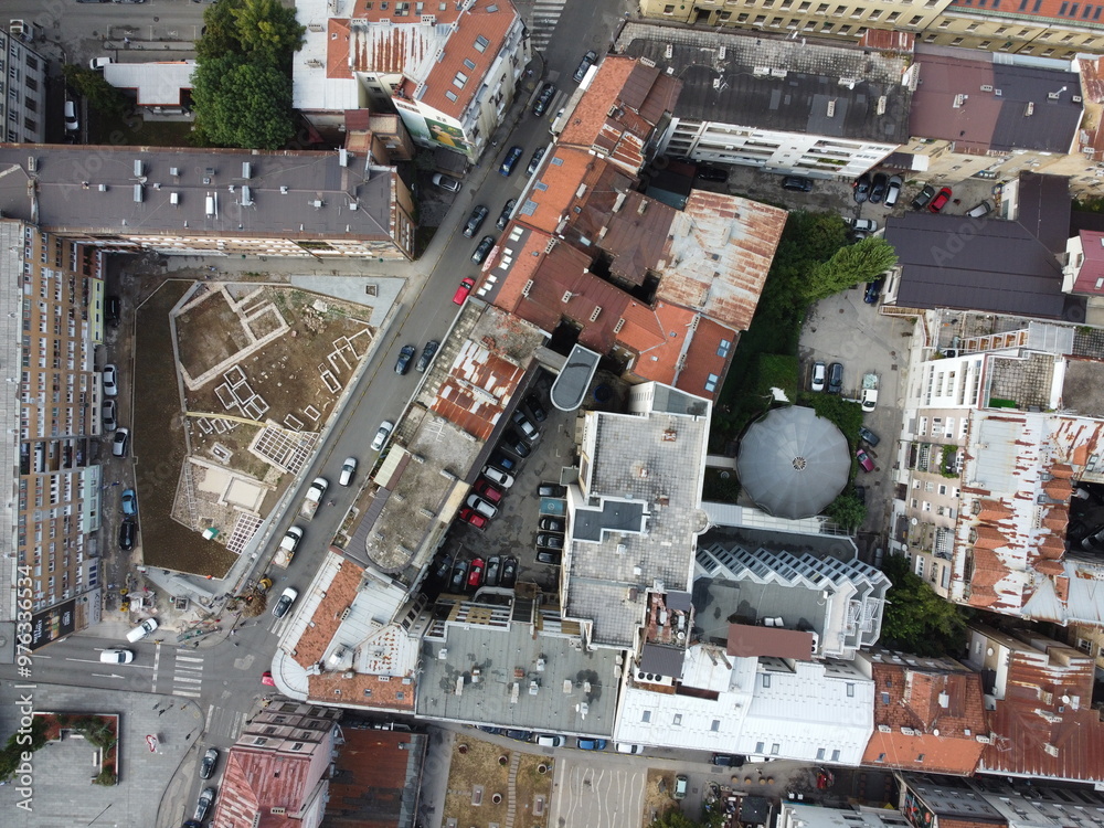 Drone aerial shot of Bosnia, Sarajevo, mostar