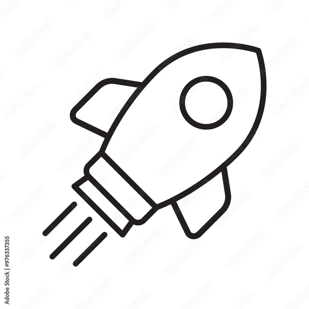 Rocket line icon. Rocket launch icon. Flying rocket icon. Rocket line icon. Rocket launch icon. Flying rocket icon.