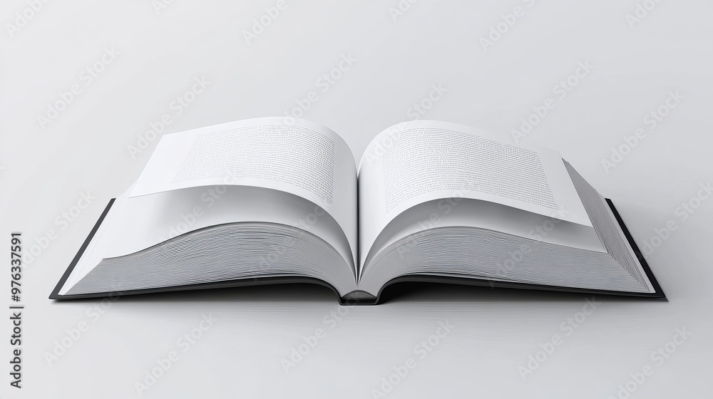 Realistic mockup of an open book viewed from the side with flipping pages Realistic mockup of an open book viewed from the side with flipping pages