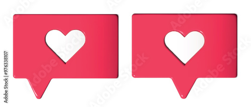 Wallpaper Mural speech bubbles with a heart, like button  Torontodigital.ca