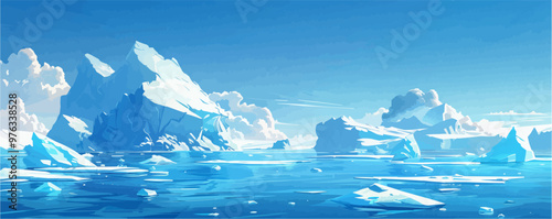 Vector cartoon Arctic ice
