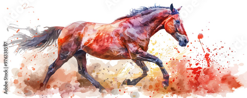 horse in watercolor style. Isolated. vector simple illustration