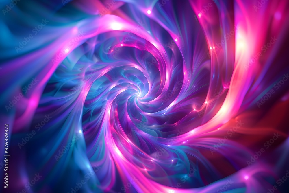 Obraz premium Mesmerizing Swirl of Colorful Light Patterns in a Cosmic Spiral