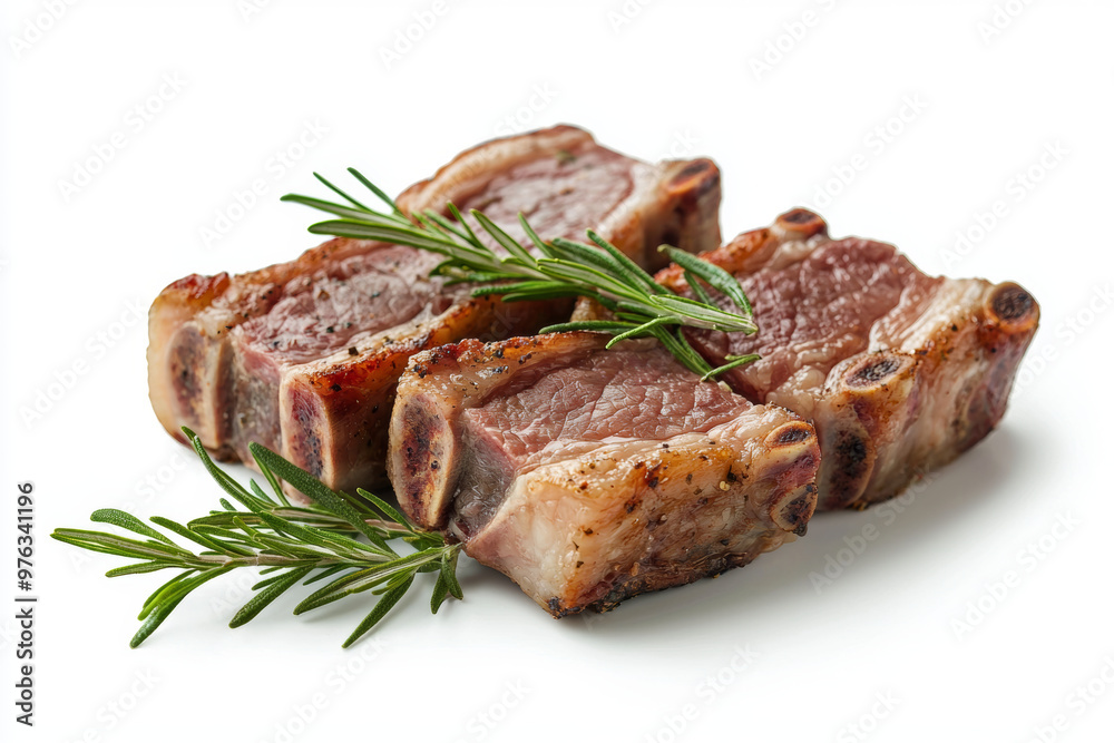Succulent pork chops garnished with fresh rosemary, showcasing deliciously grilled appearance. Perfect for culinary enthusiasts looking to elevate their dishes Succulent pork chops garnished with fresh rosemary, showcasing deliciously grilled appearance. Perfect for culinary enthusiasts looking to elevate their dishes