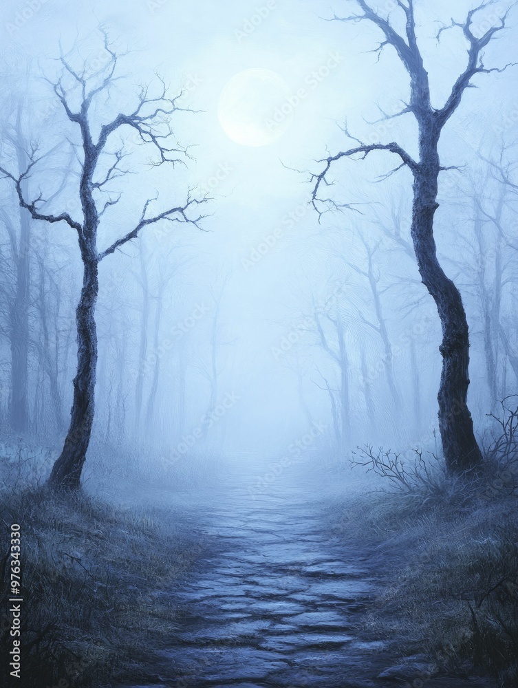 Mysterious Pathway Through a Dimly Lit Forest, Surrounded by Towering Trees and Enigmatic Shadows, Inviting Exploration and Adventure Amidst Natures Serenity. Mysterious Pathway Through a Dimly Lit Forest, Surrounded by Towering Trees and Enigmatic Shadows, Inviting Exploration and Adventure Amidst Natures Serenity.