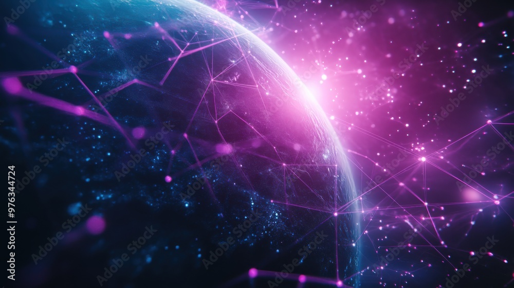 Fototapeta premium 3D Internet Business Communication Technology with Global Network and Telecommunication 
