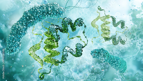 Tableau sur toile Genetically modified bacteria producing insulin, peptide hormone