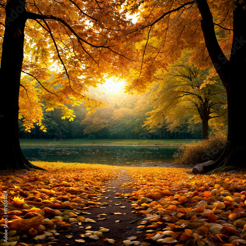 autum streets with fall leaves