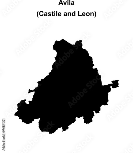 Avila province blank outline map