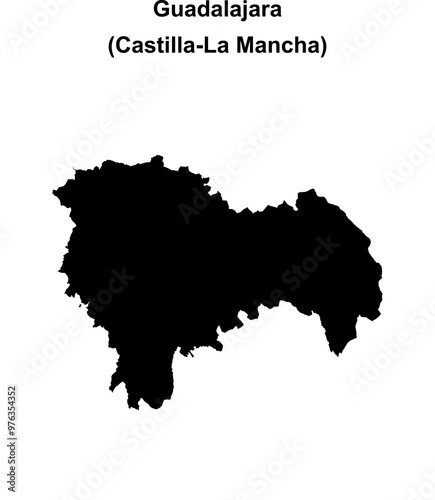 Guadalajara province blank outline map
