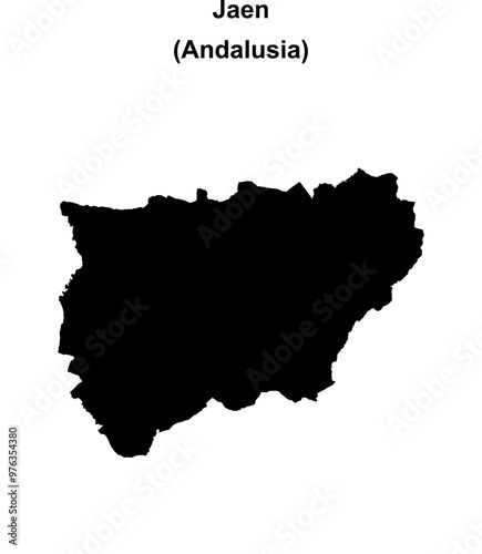 Jaen province blank outline map