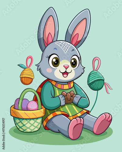 easter bunny with eggs