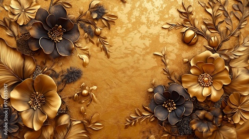 illustration of abstract flowers background, fractal flowers works