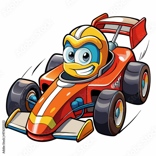 Racing car cartoon icon