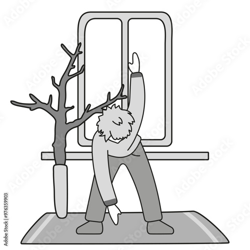 Bodyweight Workout Routine high-Intensity interval training. Infographics showing sports exercises. People doing core strength, balance, endurance. Vector illustration