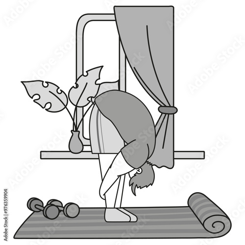 Bodyweight Workout Routine high-Intensity interval training. People doing bodyweight exercises like push-ups, squats, and planks, emphasizing. Vector illustration