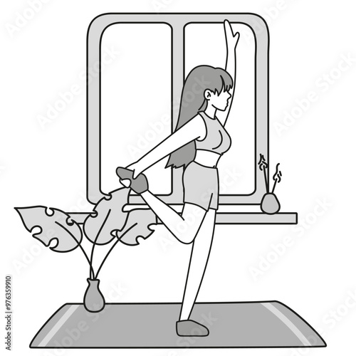 Bodyweight Workout Routine high-Intensity interval training. People doing bodyweight exercises like push-ups, squats, and planks, emphasizing. Vector illustration