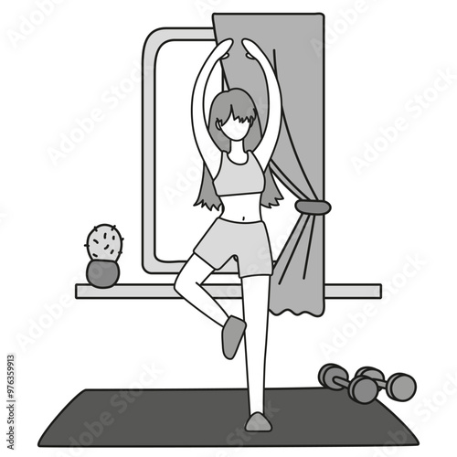 Bodyweight Workout Routine high-Intensity interval training. Infographics showing sports exercises. People doing core strength, balance, endurance. Vector illustration