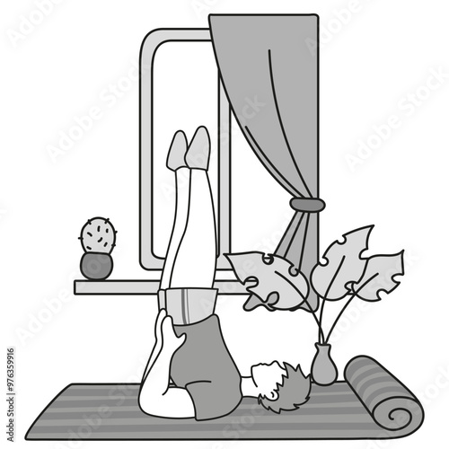 Bodyweight Workout Routine high-Intensity interval training. People doing bodyweight exercises like push-ups, squats, and planks, emphasizing. Vector illustration