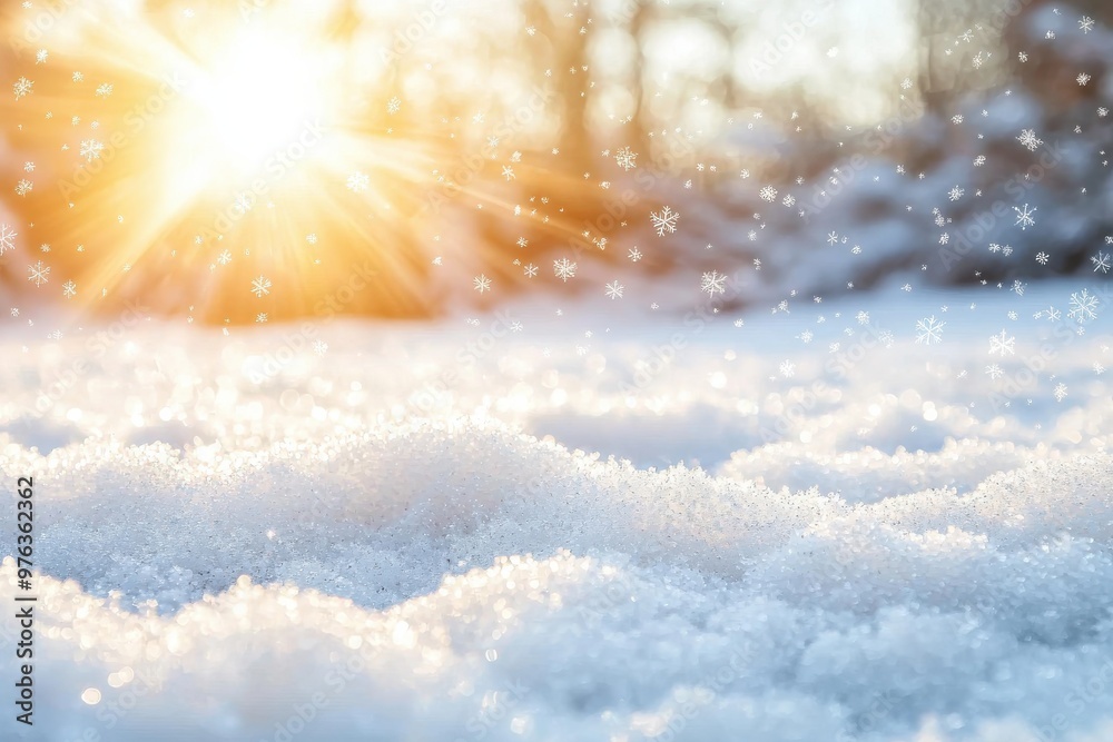 Winter wonderland scene with snow and sunlight Winter wonderland scene with snow and sunlight