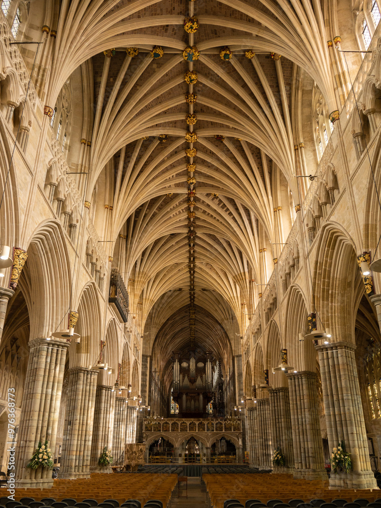Fototapeta premium The nave of Exeter Cathedral, Devon, UK