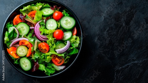 fresh vegetables on wooden bowl. top view.