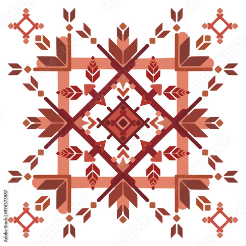Vector illustration of an ethnic geometric pattern. Bohemian seamless pattern. Embroidery. Seamless traditional design pattern for fabrics, backgrounds, carpets, wallpapers, clothes, and pillowcases.