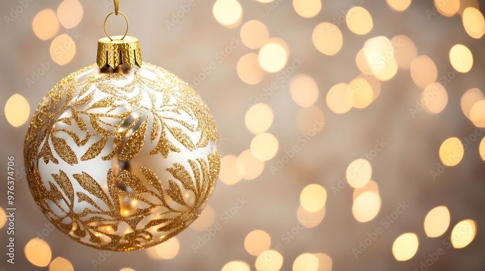 Gold Christmas Ornament Bokeh Background Gold Christmas Ornament Bokeh Background