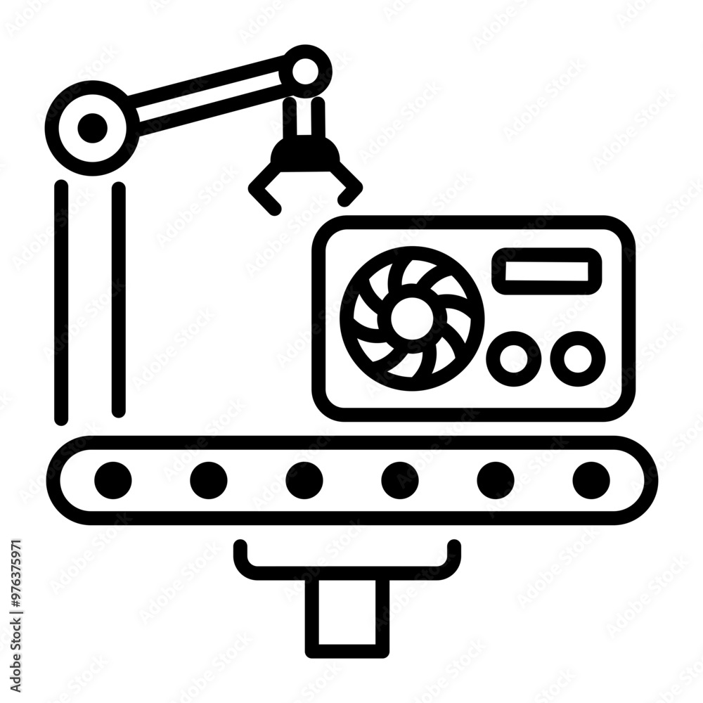 Ac production icon in line style Ac production icon in line style