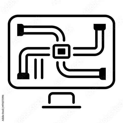 Hvac monitor icon in linear style