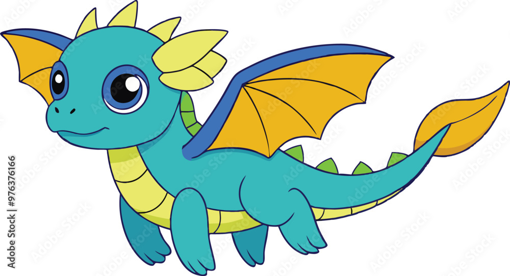Obraz premium cute-dragon-cartoon-flying.eps