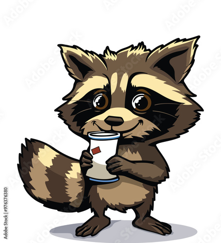 A Raccoon is also taking drugs from a packet 