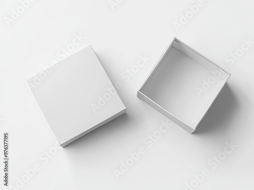 Mockup for a blank box with a lid, rendered in 3D.