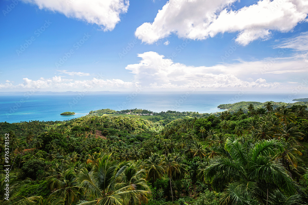 View to the Atlantic ocean and coastline in Samana, Dominican Republic View to the Atlantic ocean and coastline in Samana, Dominican Republic