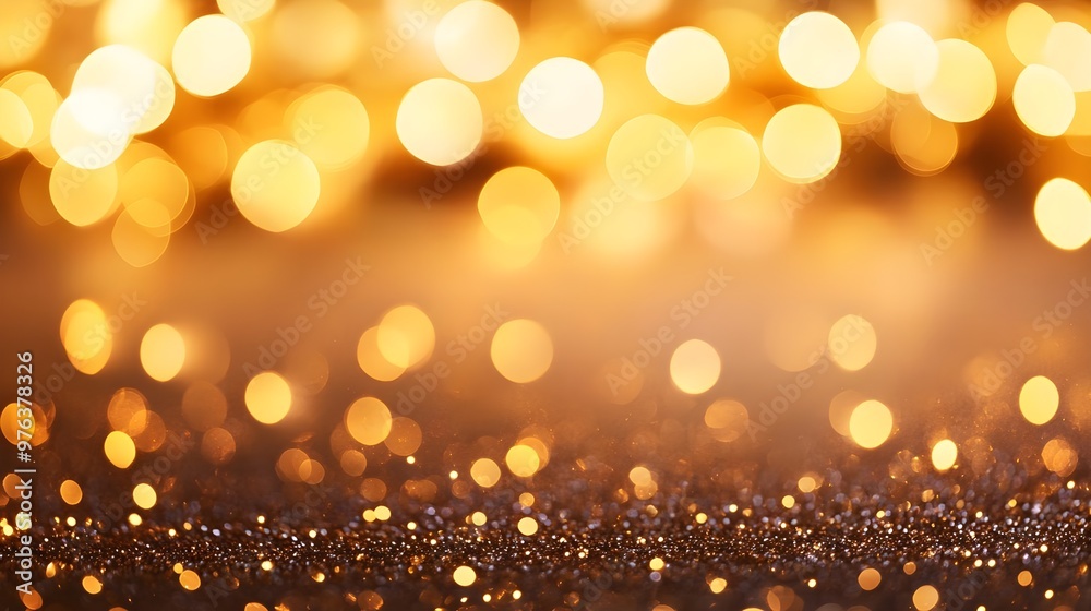 Obraz premium Golden Glitter Bokeh Background for Festive Designs