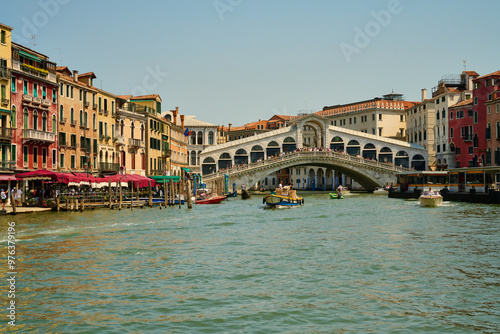 Venice and its buildings,canals,gondolas,and sculptures