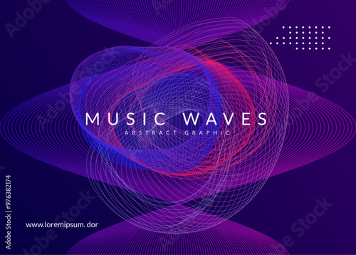 Techno Flyer. Party Banner. Concert Vector. Pink Dj Poster. Sound Electro Element. Nightclub Radio Illustration. Violet Discotheque Event. Green Techno Flyer