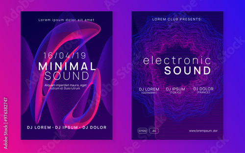 Night Club Banner. Music Festival Template. Electro Invite. Psychedelic Radio Illustration. Pink Dance Magazine. Violet Dj Poster. Party Set. Green Night Club Banner