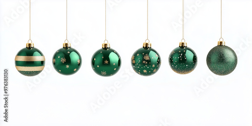 green shiny christmas tree decorations