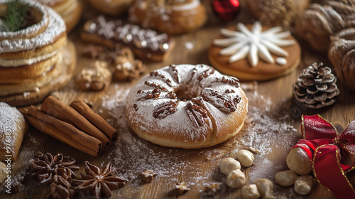 christmas cookies with cinnamon and nuts