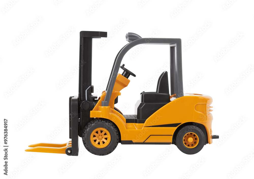 Naklejka premium Forklift loader, stacker truck, isolate on white