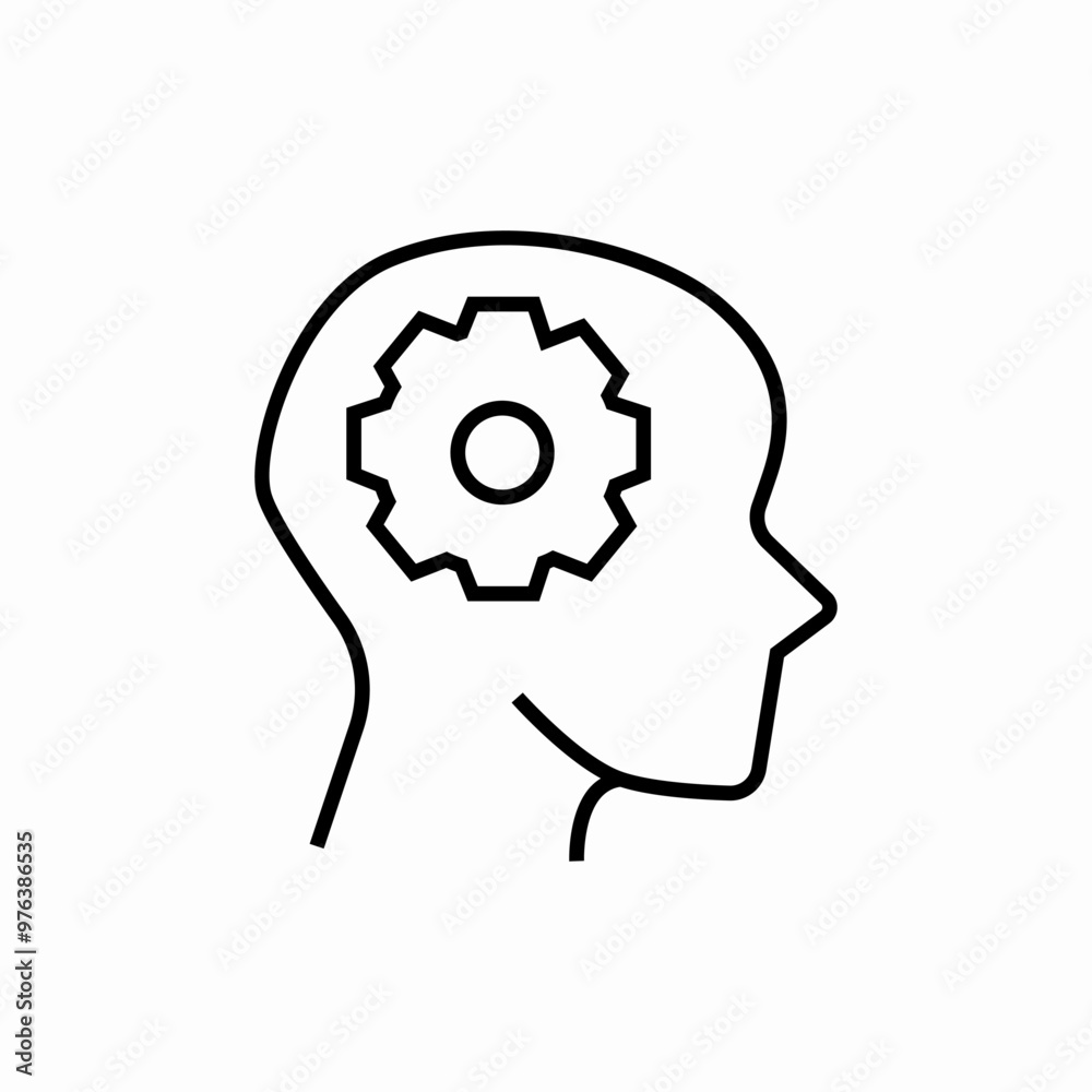 mind settings head icon sign vector mind settings head icon sign vector