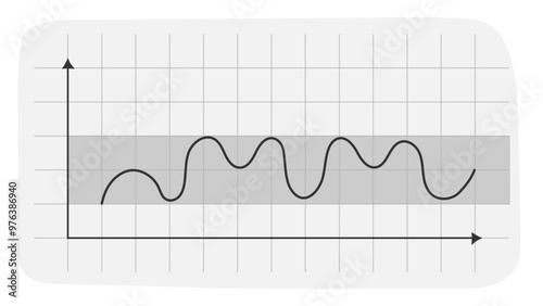 A black line graph depicting price fluctuations on a grid with a shaded gray region