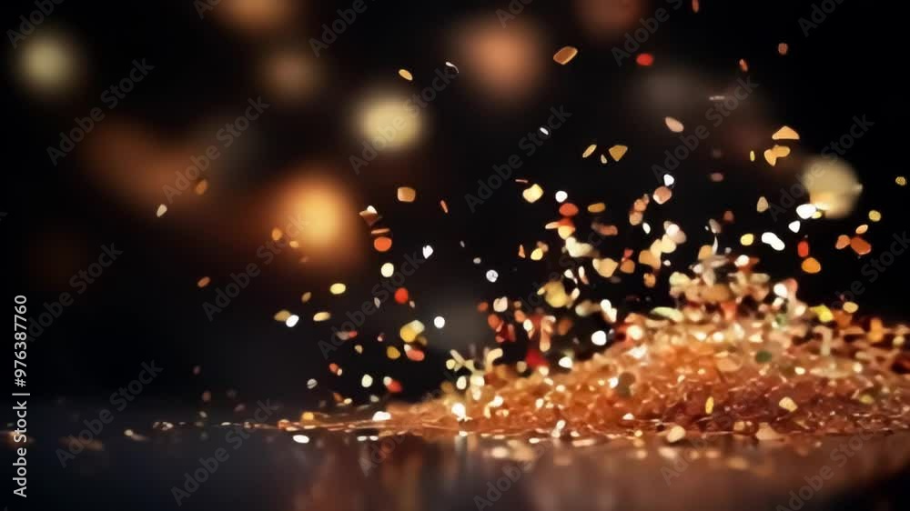 Sparkling golden particles animation for christmas background Sparkling golden particles animation for christmas background