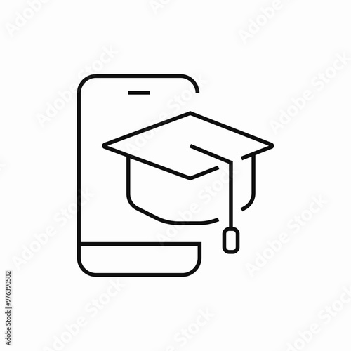 phone online education icon sign vector